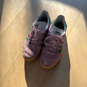 Adidas Women's Pink and Green Sneakers